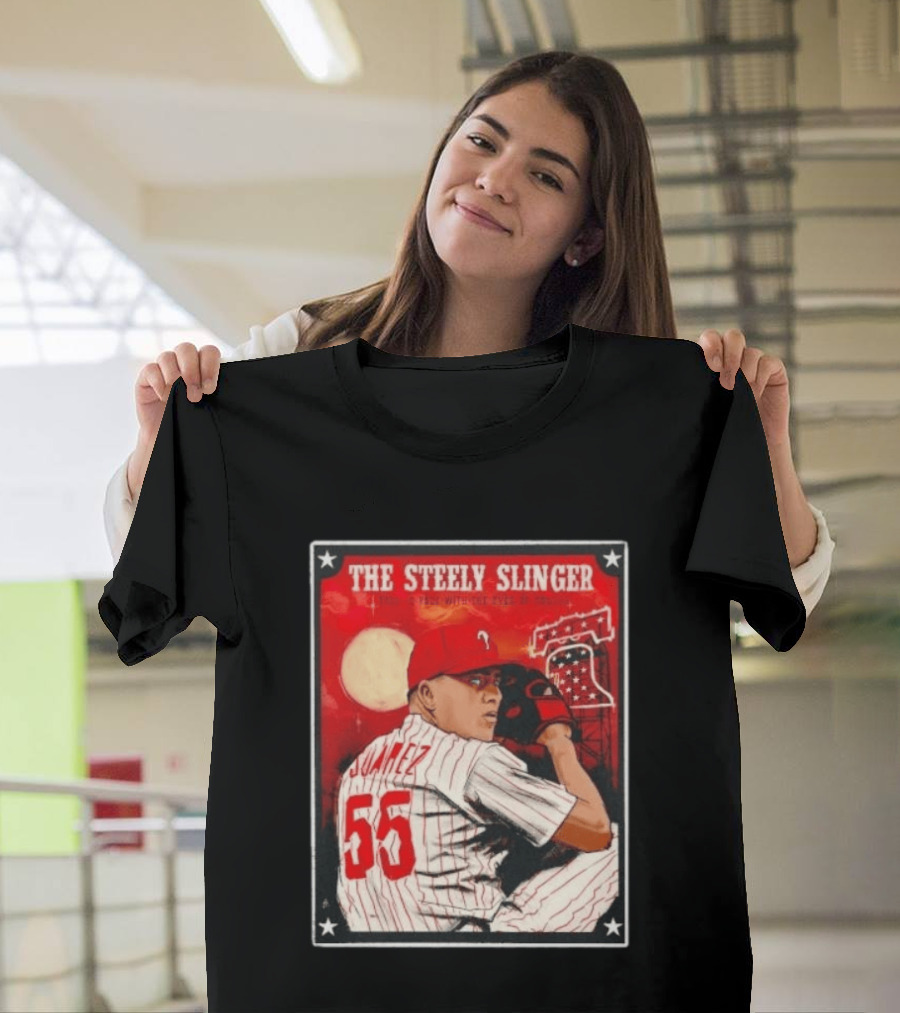 Philadelphia Phillies Ranger Suarez Steely Slinger 55 Baseball T-Shirt