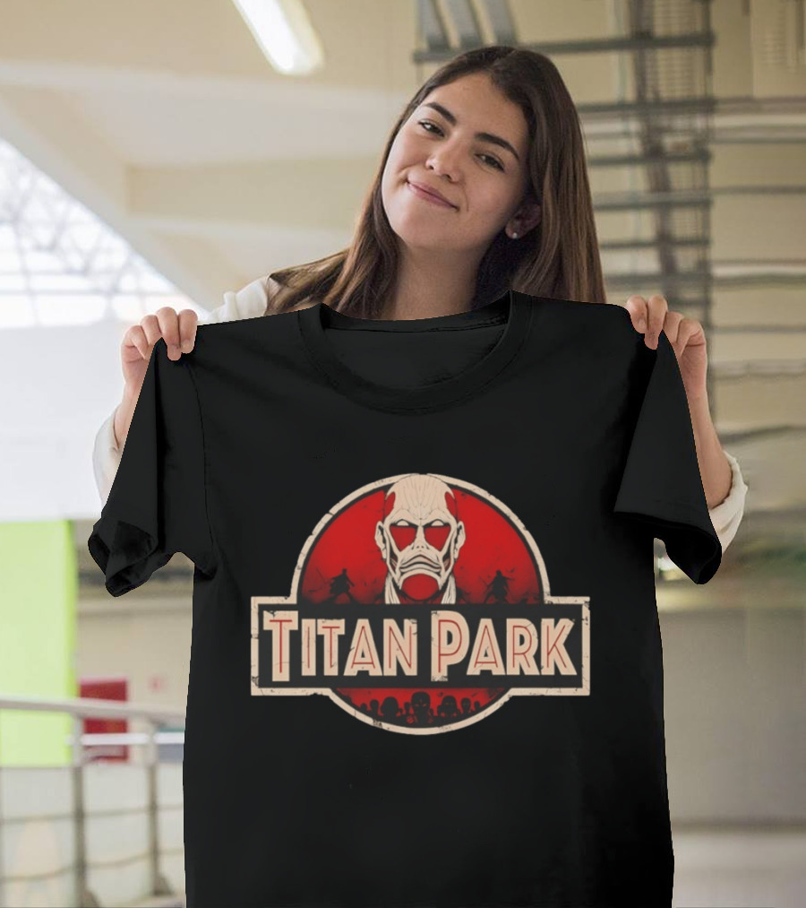 Titan Park Colossal Tribute Jurassic Park Attack On Titan Mashup T-Shirt