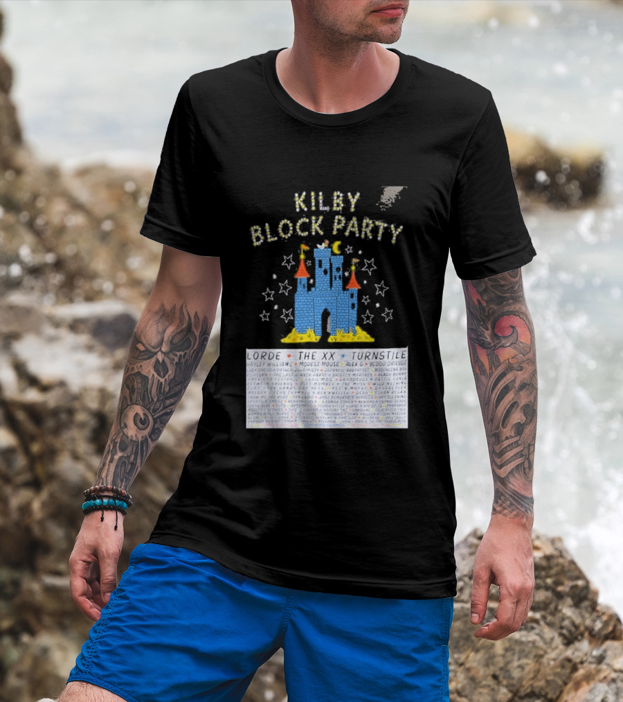 Kilby Block Party Salt Lake City May 17 2026 The XX Turnstile Alex G Blood Orange Stars Castle T-Shirt