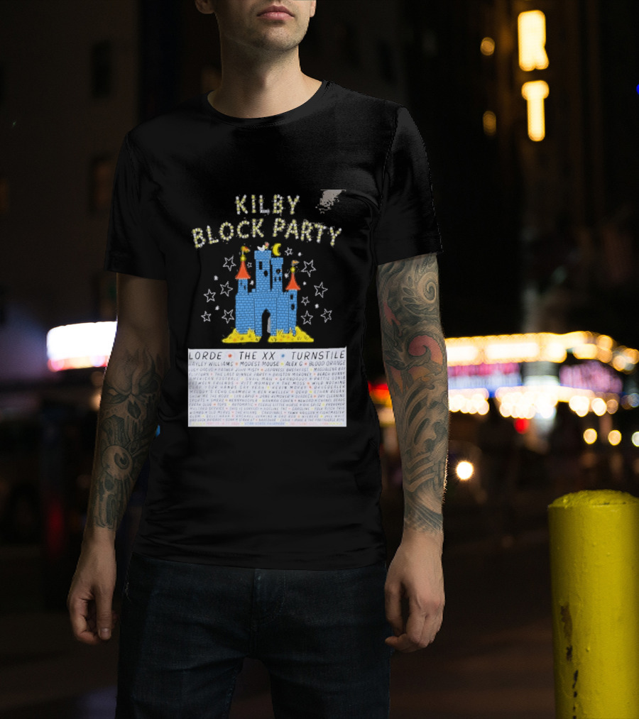 Kilby Block Party Salt Lake City May 17 2026 The XX Turnstile Alex G Blood Orange Stars Castle T-Shirt