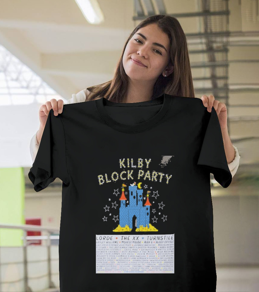 Kilby Block Party Salt Lake City May 17 2026 The XX Turnstile Alex G Blood Orange Stars Castle T-Shirt