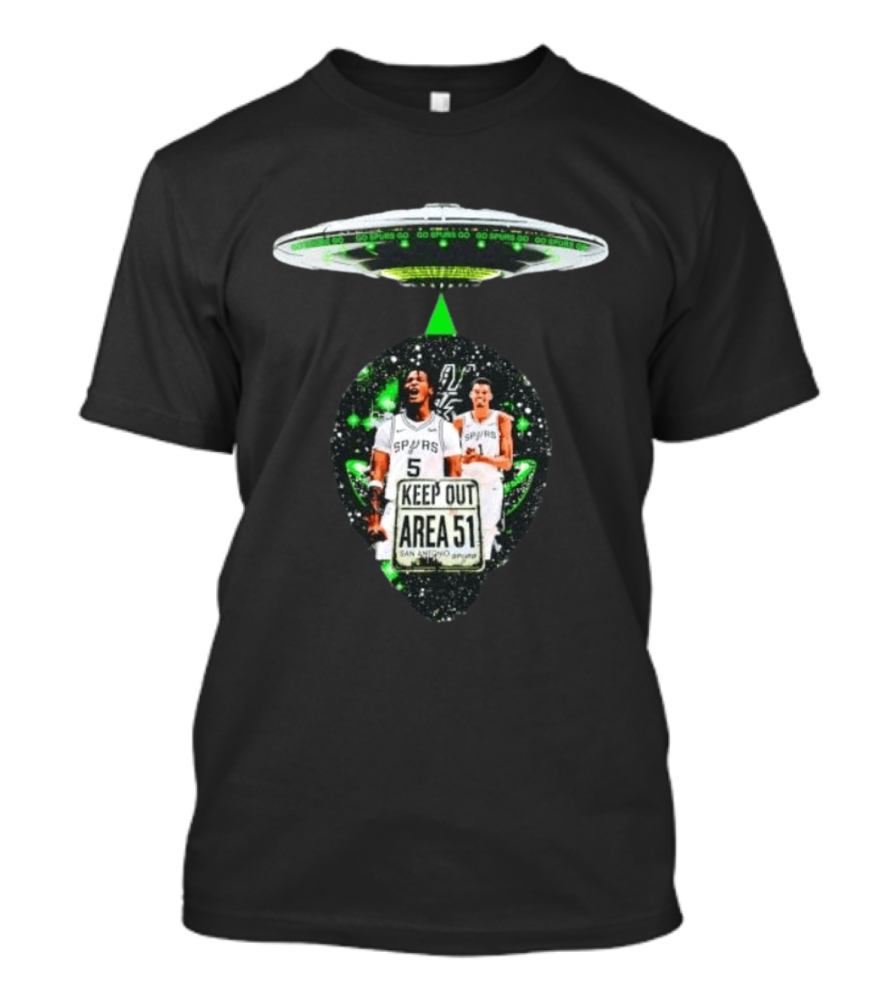 San Antonio Spurs Keep Out Area 51 UFO Basketball T-Shirt