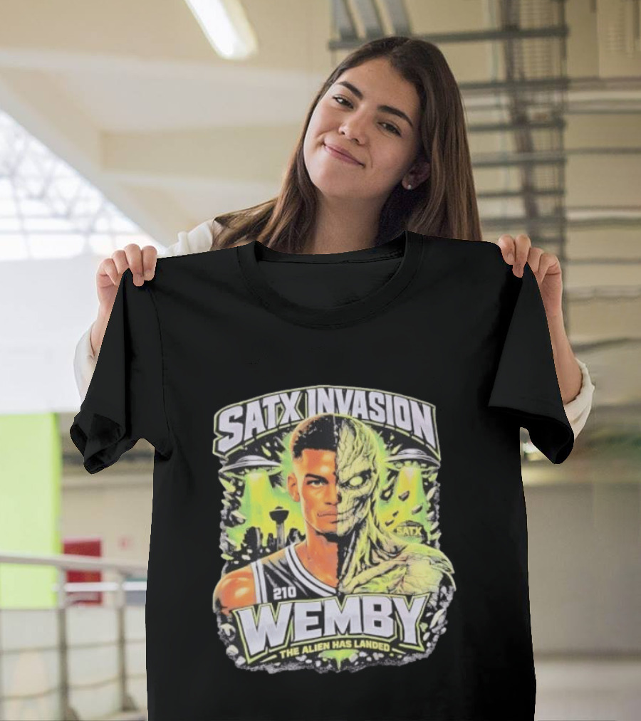 SATX Invasion Wemby The Alien Has Landed Victor Wembanyama 210 T-Shirt