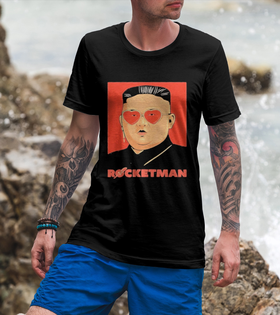 Kim Jong Un Heart Sunglasses Rocketman Meme T-Shirt