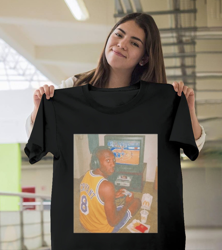 Kobe Bryant Number 8 Playing Retro NBA Video Game McDonald's Meal T-Shirt