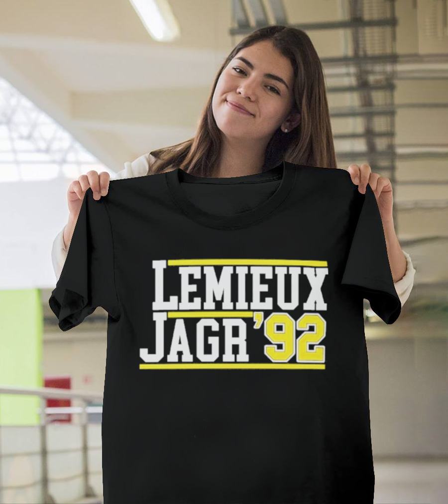 Lemieux Jagr '92 Retro Sports Memorabilia T-Shirt