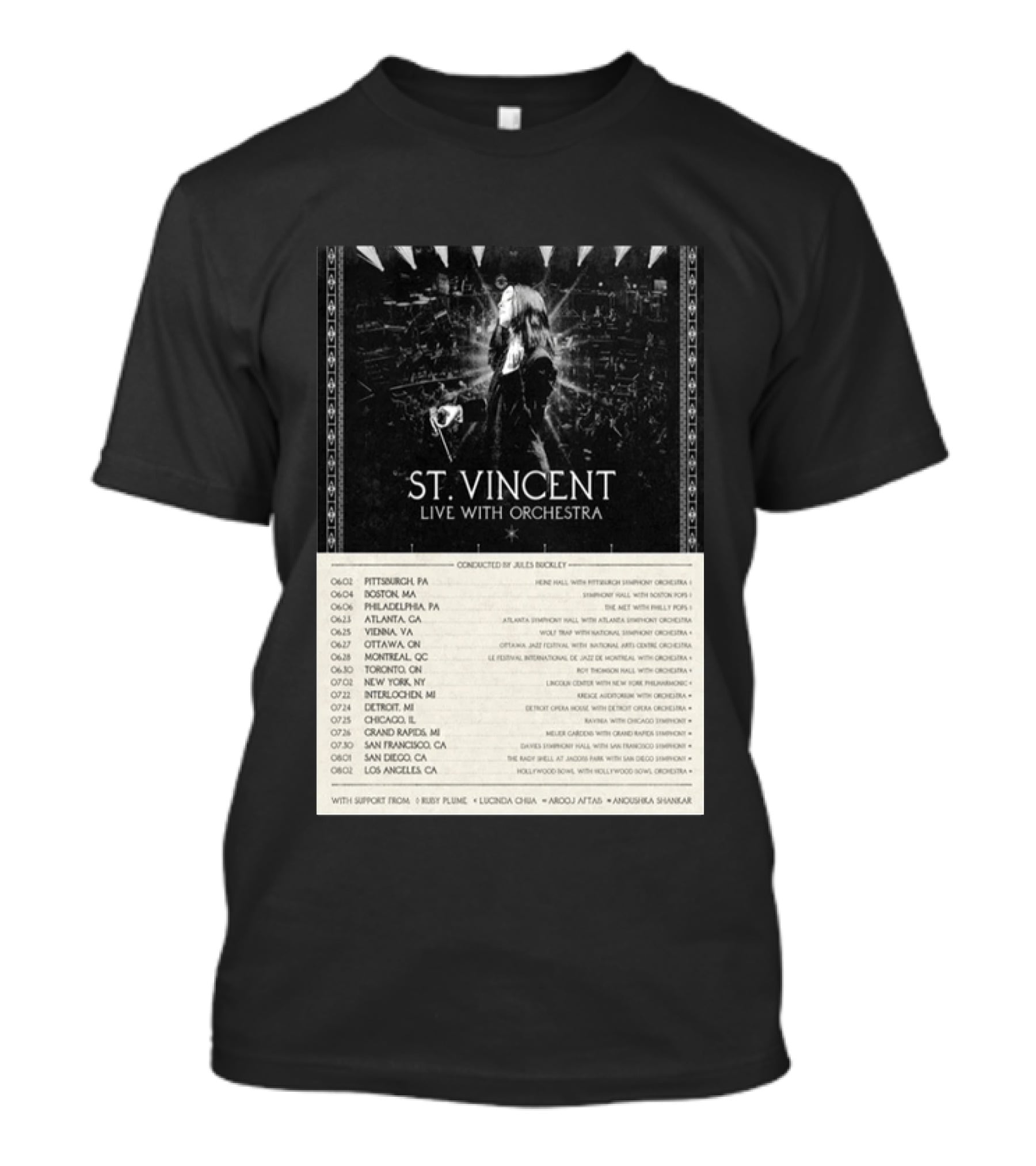St Vincent Live With Orchestra 2026 Tour Conducted By Jules Buckley Dates And Locations T-Shirt