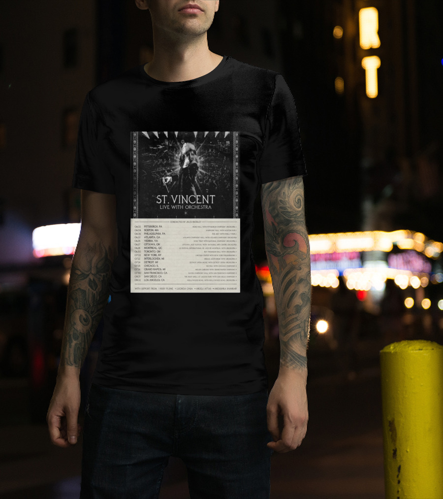 St Vincent Live With Orchestra 2026 Tour Conducted By Jules Buckley Dates And Locations T-Shirt