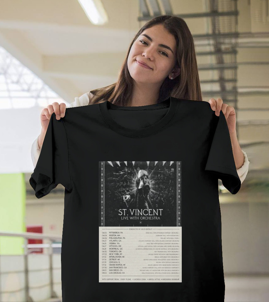 St Vincent Live With Orchestra 2026 Tour Conducted By Jules Buckley Dates And Locations T-Shirt