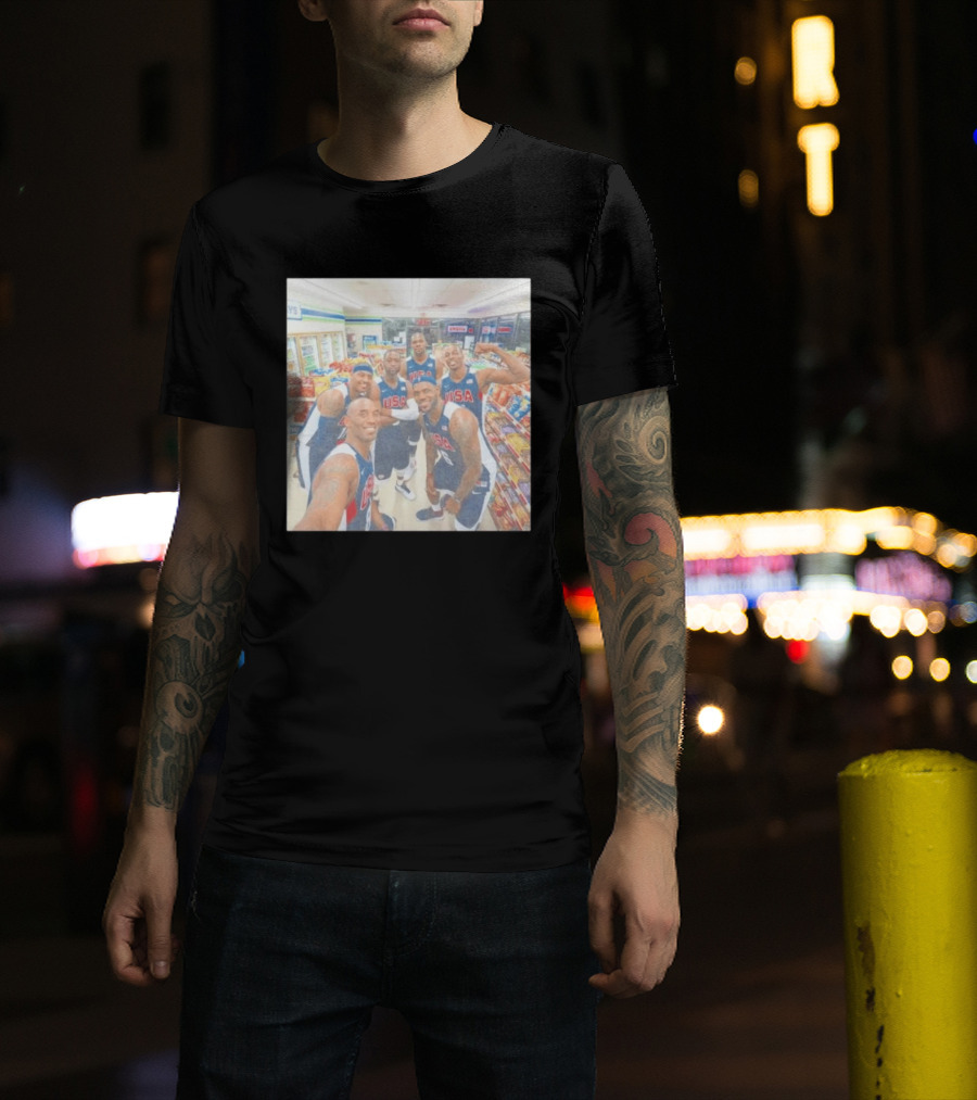 Team USA Basketball Players Selfie Grocery Store Team Spirit T-Shirt