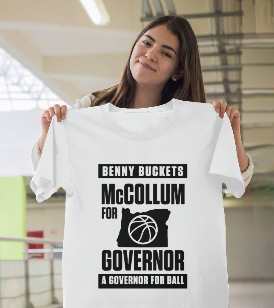 Benny Buckets McCollum For Governor A Governor For Ball Basketball Map T-Shirt
