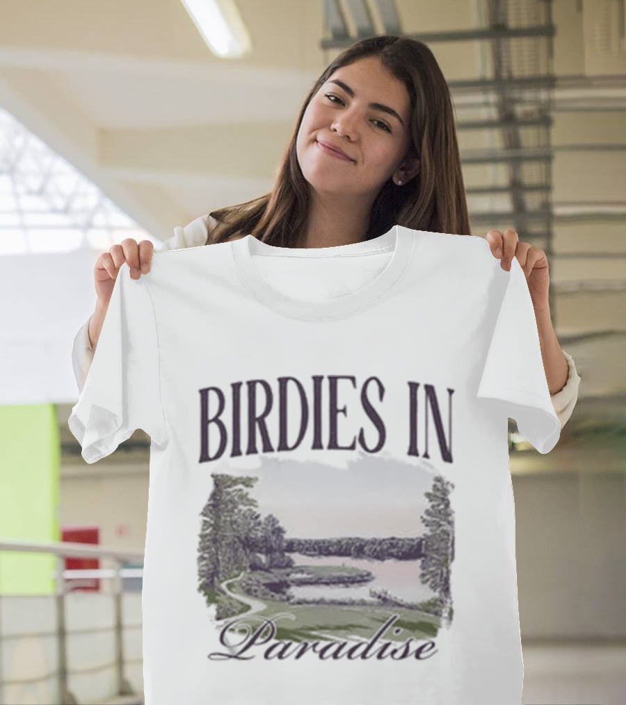Birdies In Paradise Lake Pocket T-Shirt