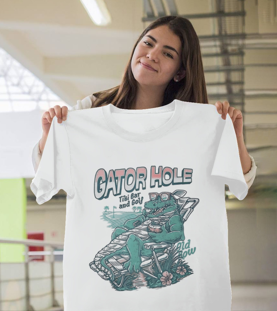 Gator Hole Tibi Bar Golf Crocodile Relax T-Shirt