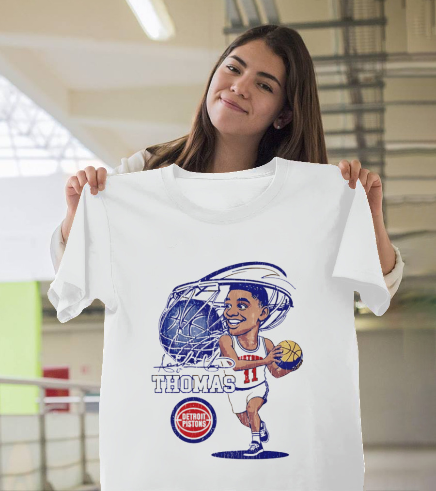 Isiah Thomas Detroit Pistons Caricature Basketball Cartoon Drawing T-Shirt