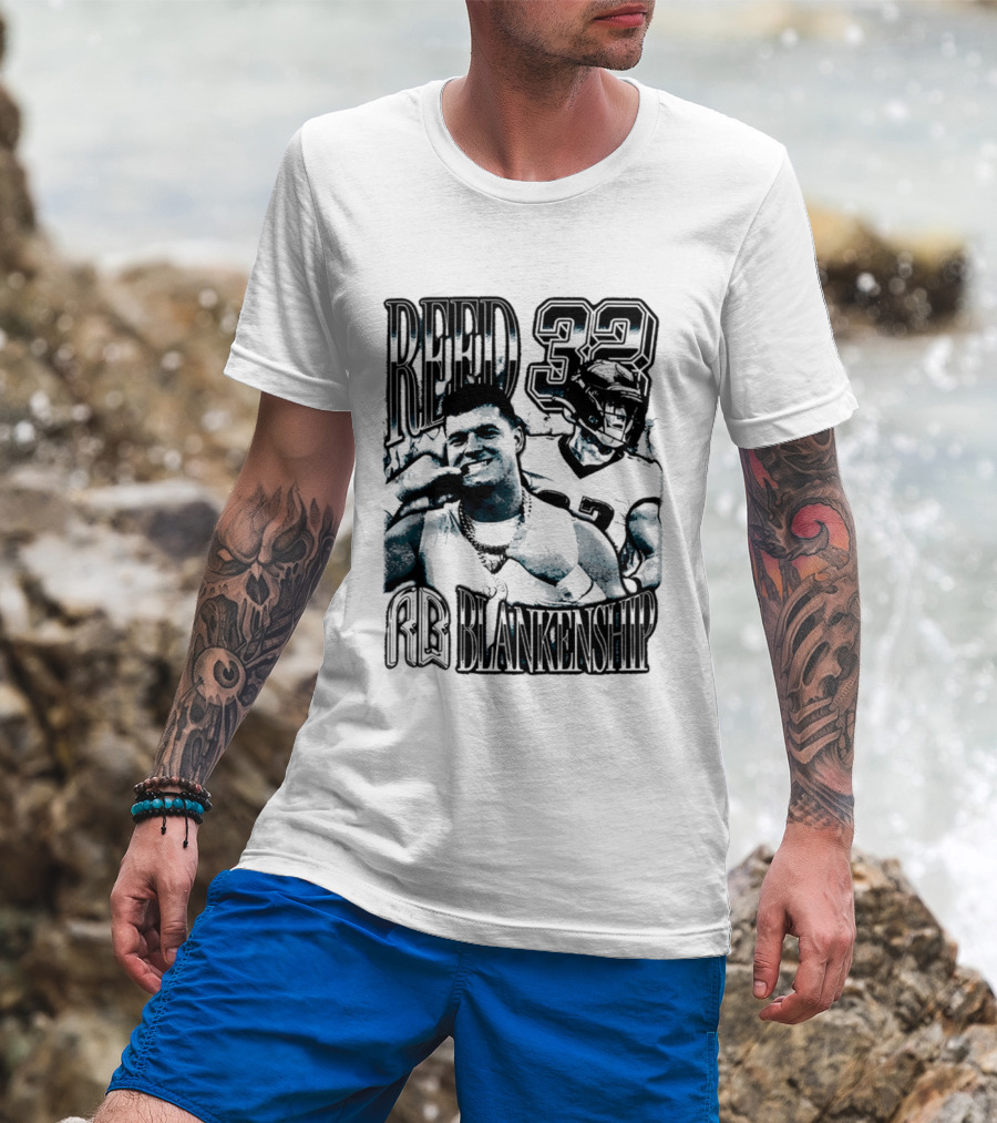 Reed Blankenship 32 Eagles Player Collage T-Shirt