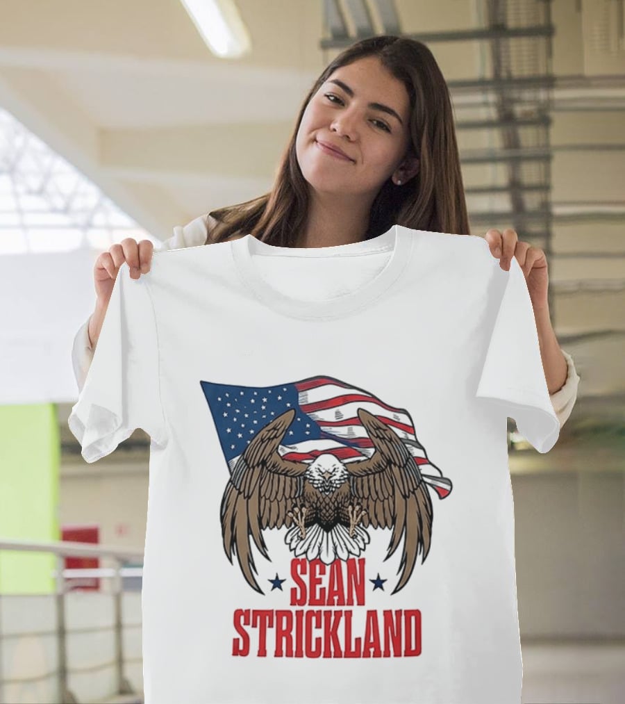 Sean Strickland Eagle With American Flag T-Shirt