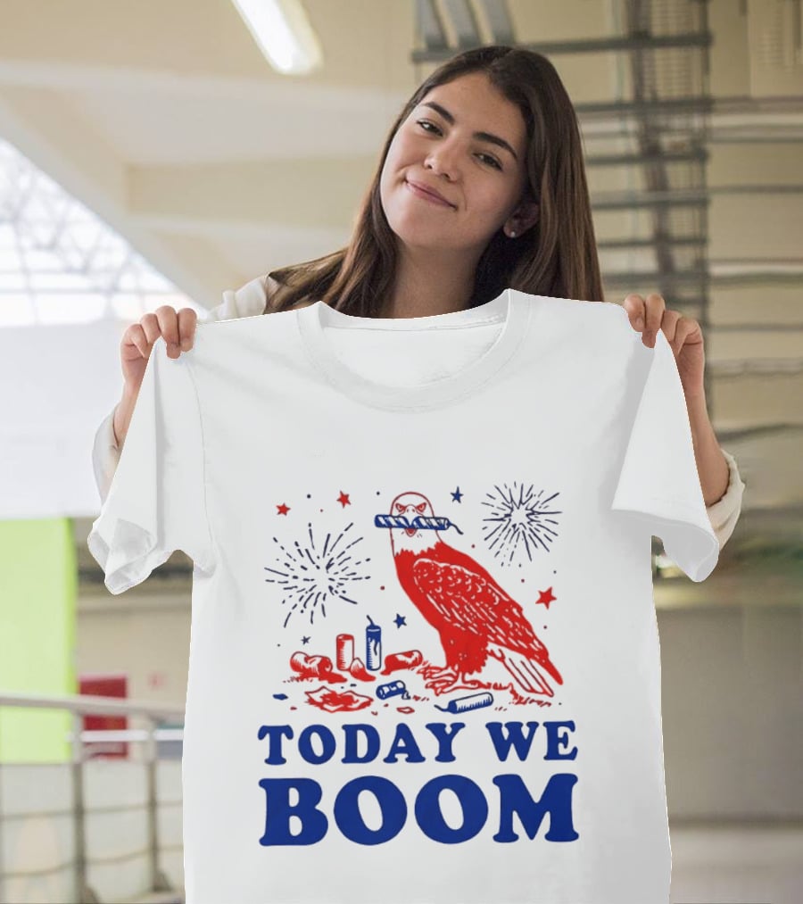 Today We Boom Bald Eagle Fireworks Celebration T-Shirt