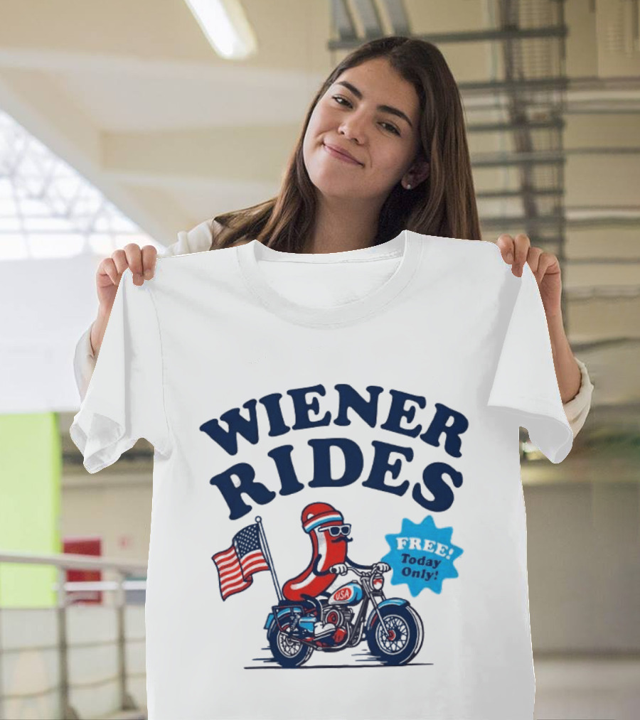 Wiener Rides 4th Of July Sausage Driving Motorbike Free Today Only 250th Anniversary T-Shirt