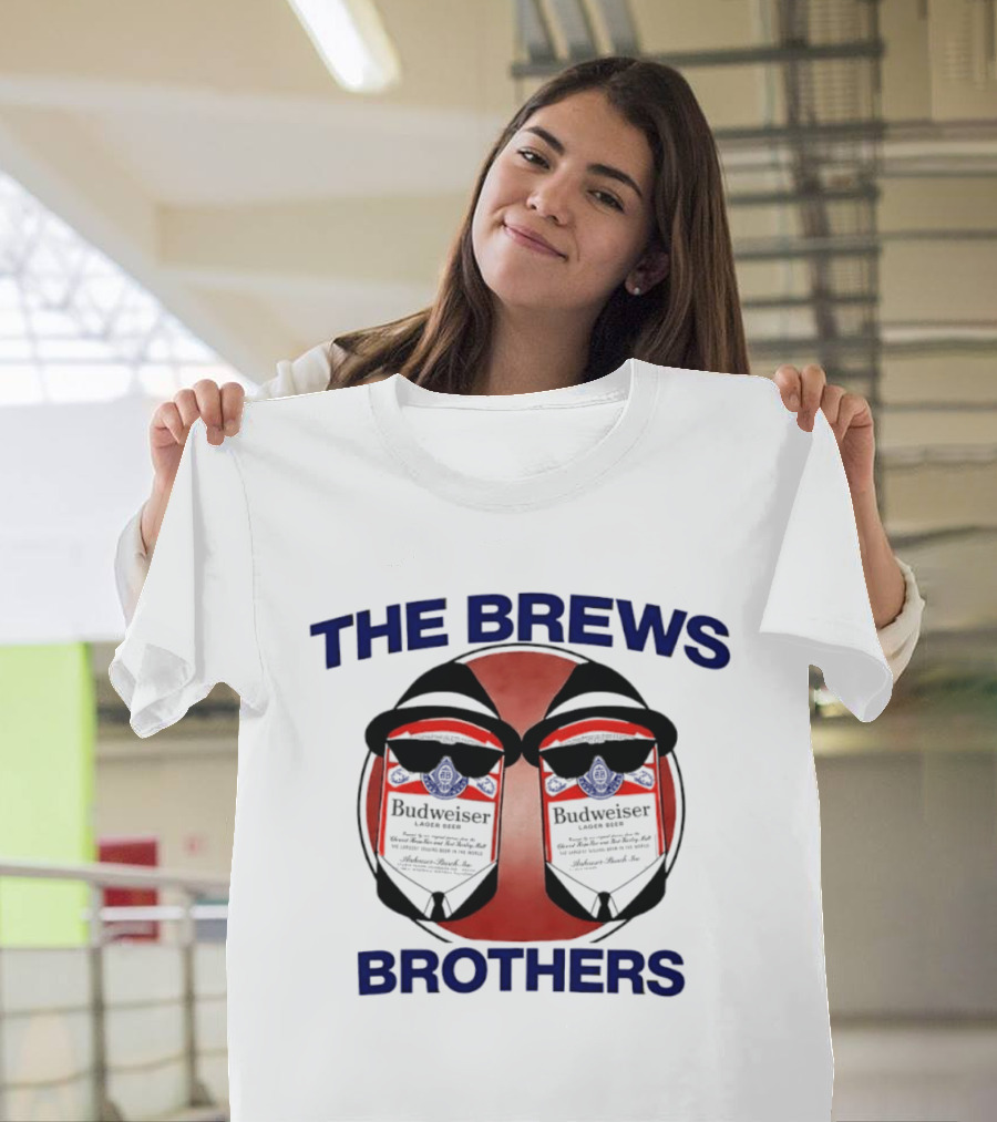 Budweiser The Brews Brothers Parody Iconic Red Label Duo T-Shirt