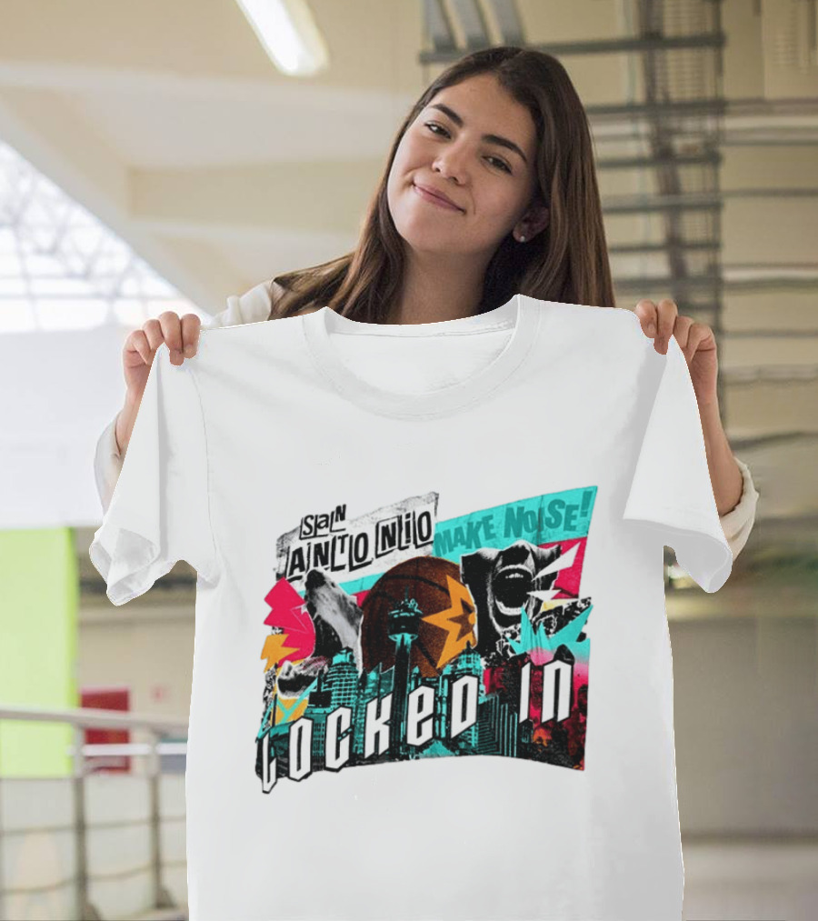 San Antonio Spurs Locked In Make Noise Basketball T-Shirt