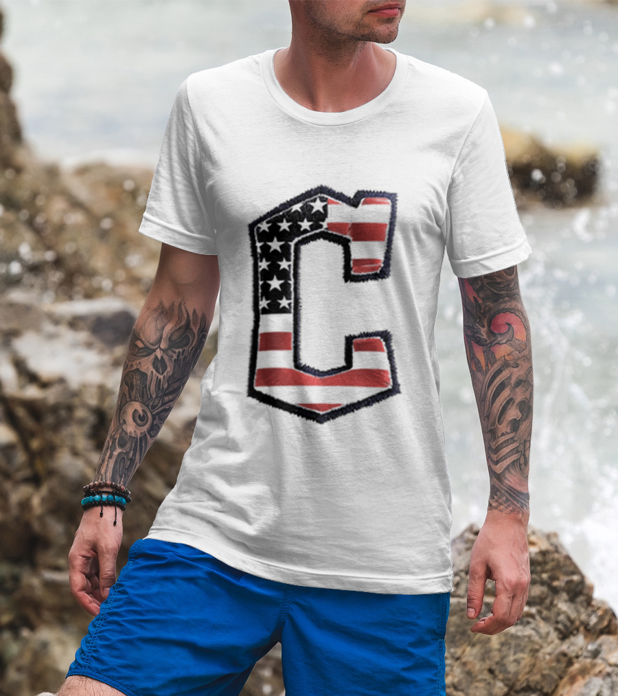Cleveland Guardians American Flag Hat 2026 Patriotic Giveaway T-Shirt