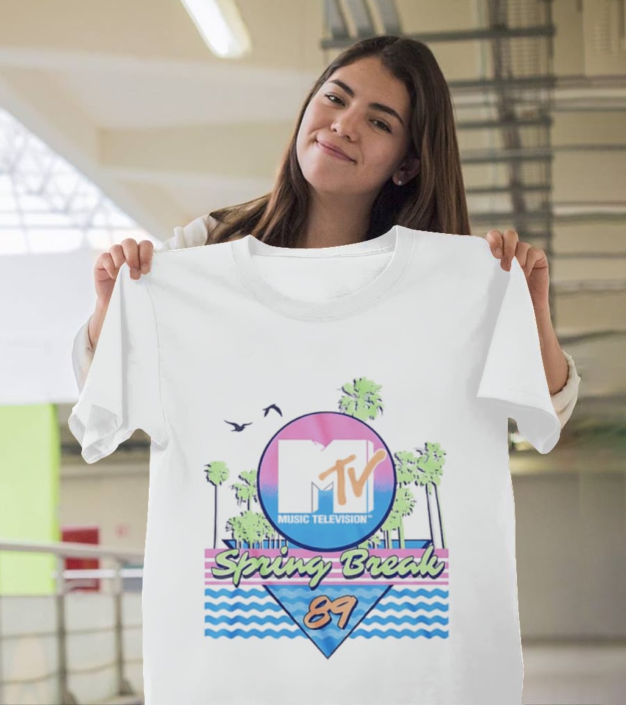 MTV Spring Break 89 Retro Vibe Palm Trees Vintage Aesthetic T-Shirt