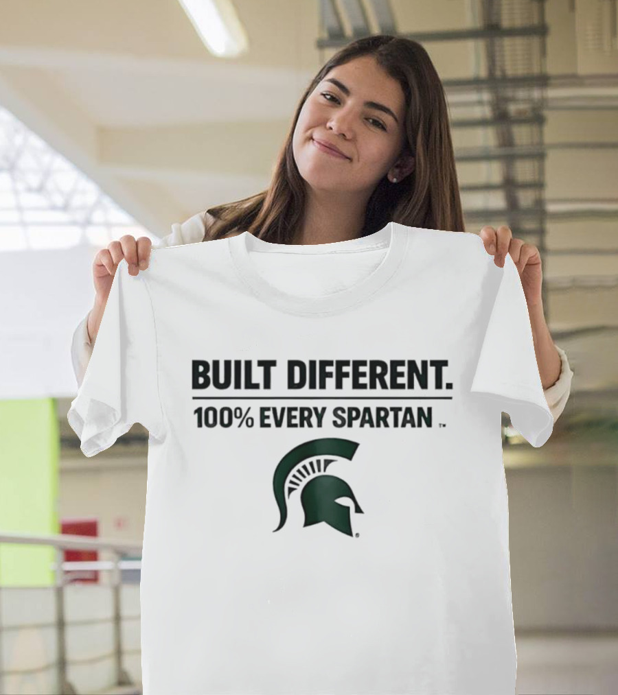 Built Different 100% Every Spartan Msu Helmet T-Shirt