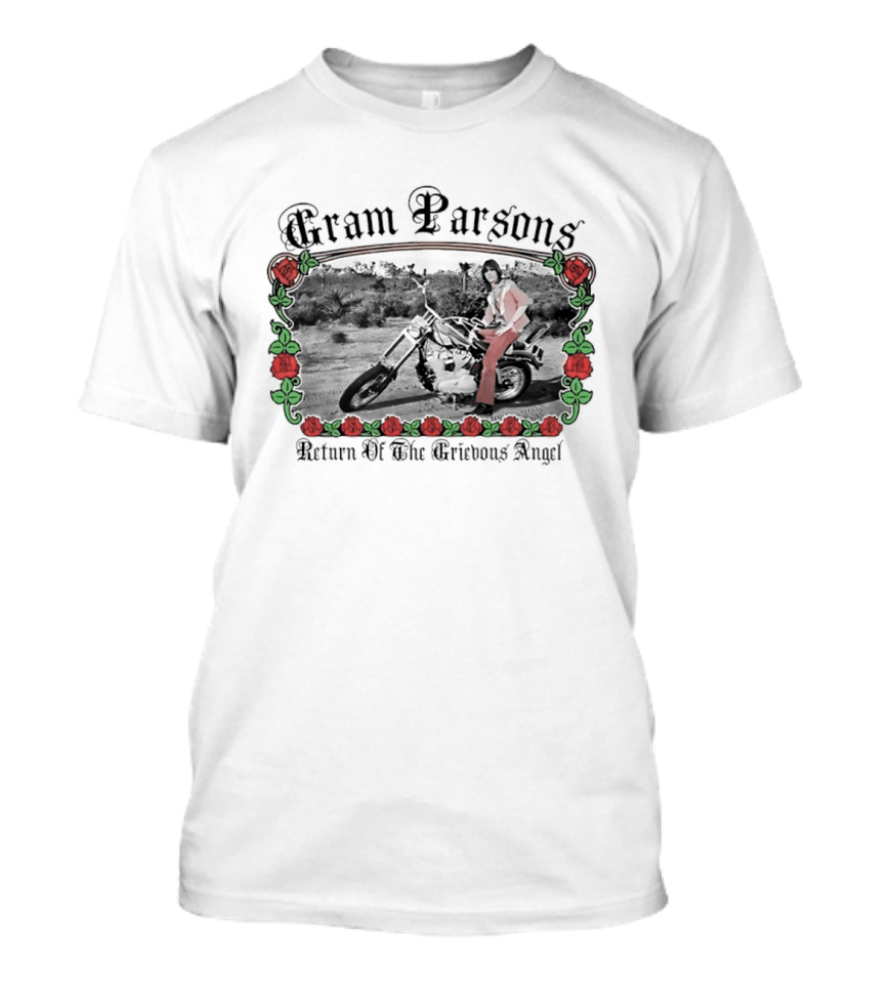 Gram Parsons Return Of The Grievous Angel Roses Motif T-Shirt