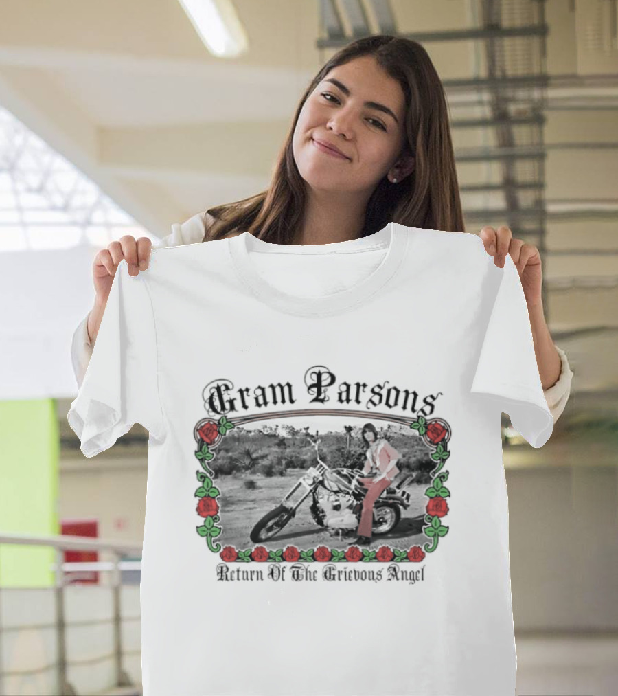 Gram Parsons Return Of The Grievous Angel Roses Motif T-Shirt