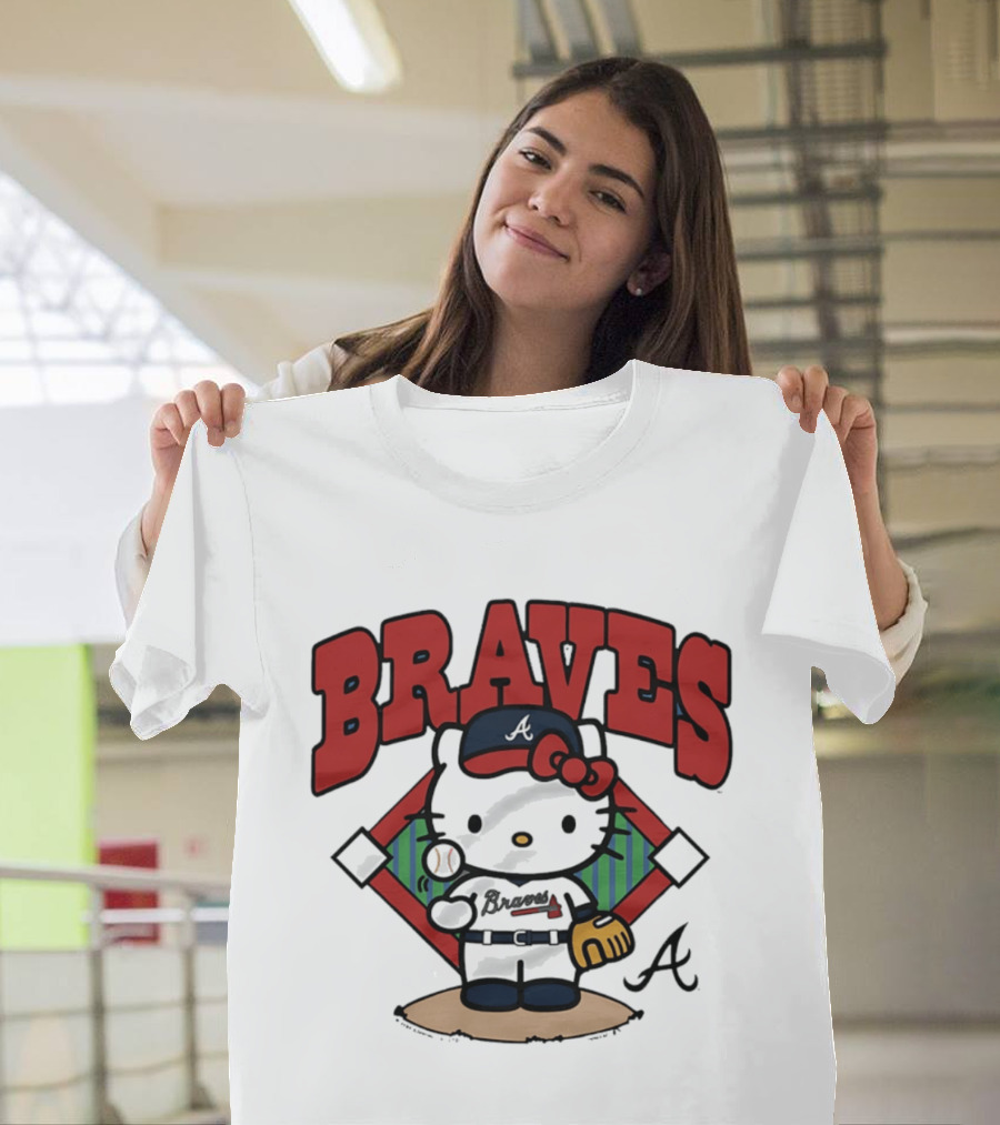 Hello Kitty Braves Baseball Collaboration With Atlanta Braves T-Shirt