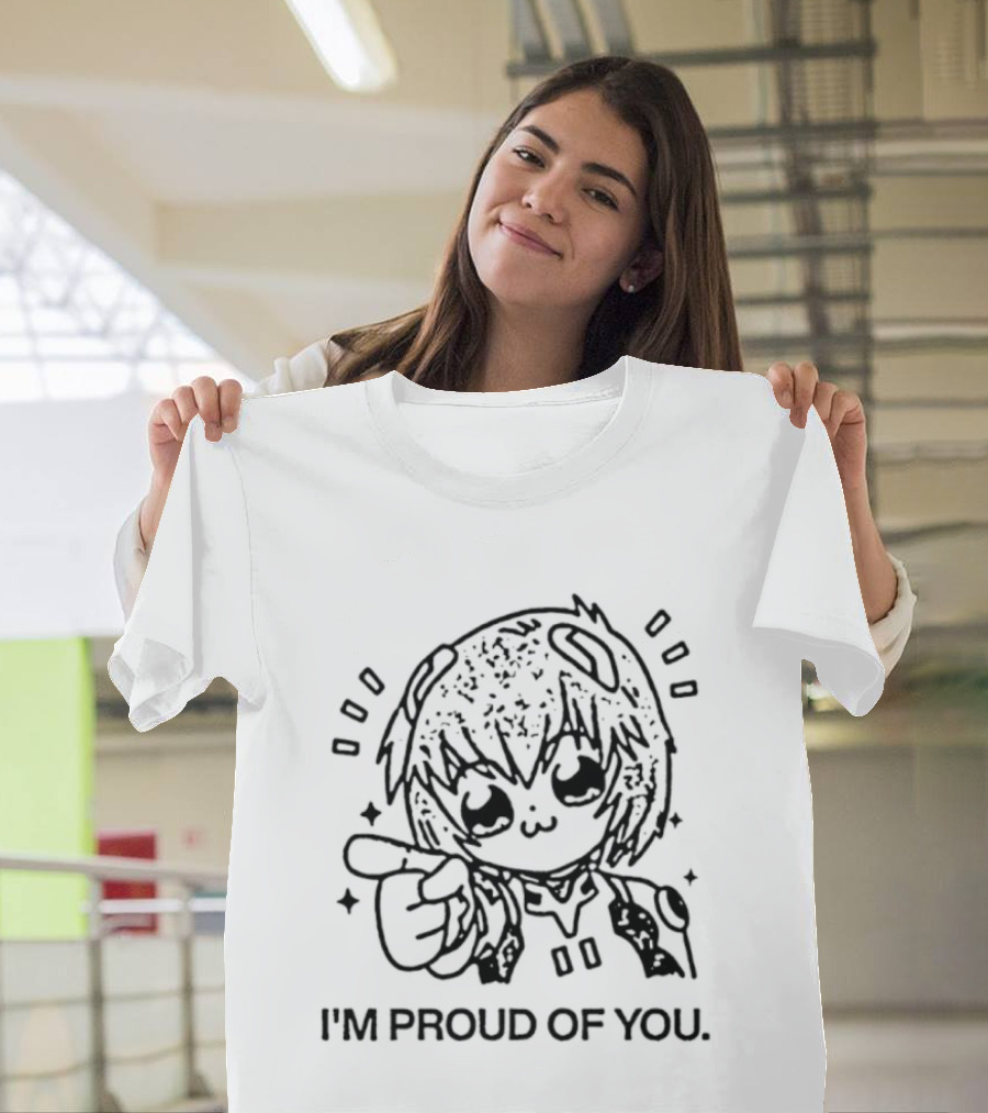 Rei Ayanami I'm Proud Of You Cute Anime Style Art With Finger Pointing T-Shirt