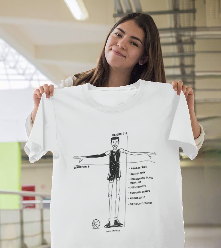 Victor Wembanyama Height Wingspan San Antonio Spurs Draft Pick Basketball T-Shirt