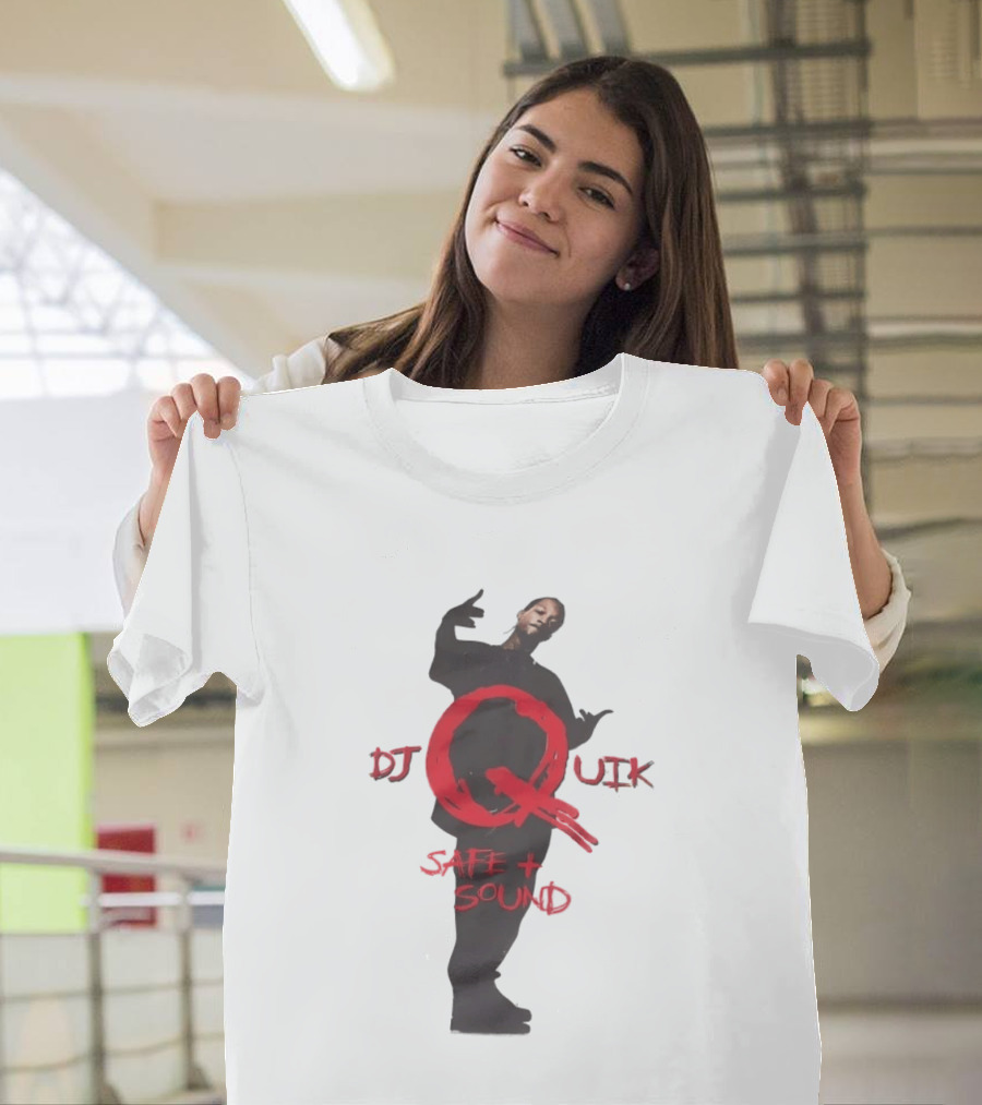 DJ Quik Safe Sound Album Cover Art Featuring Bold Red Lettering T-Shirt