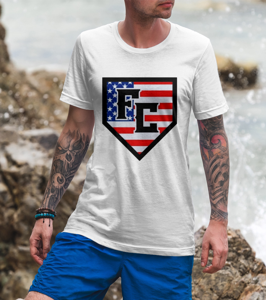 FC Patriotic Home Plate USA Flag White Regular 5000 T-Shirt