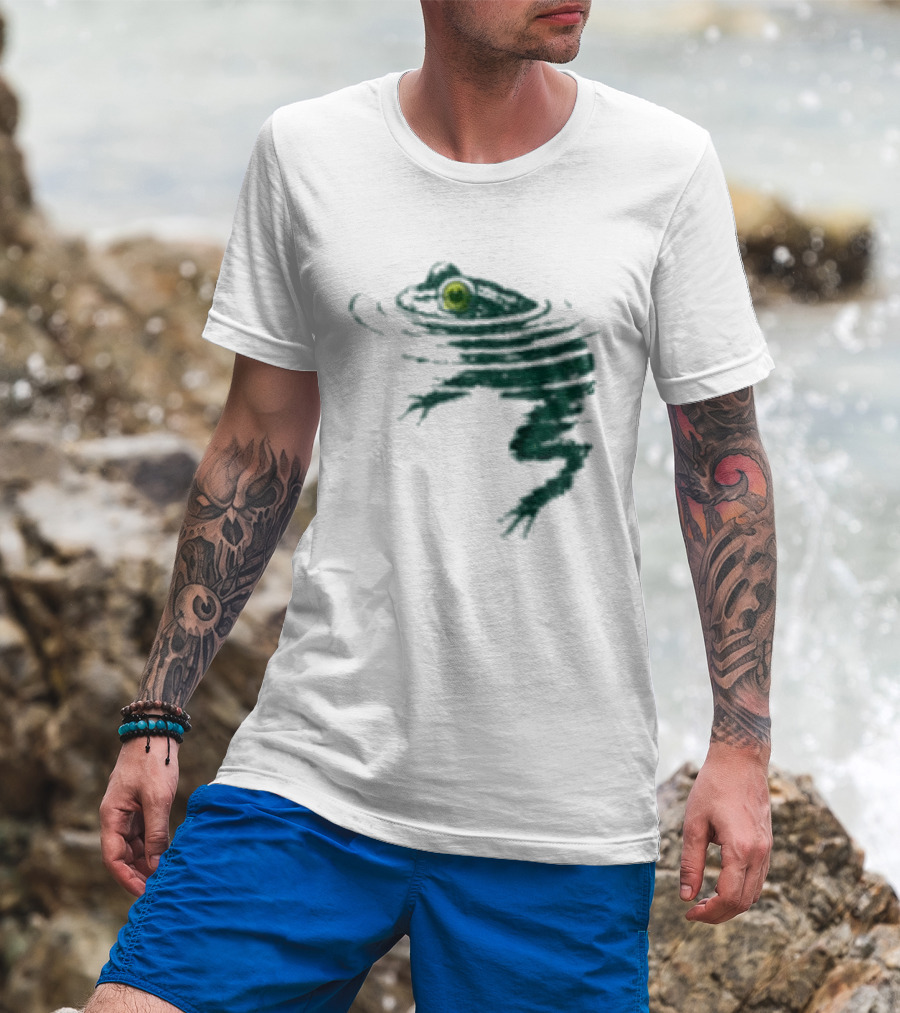 Frog Swimming Ripples In Water T-Shirt