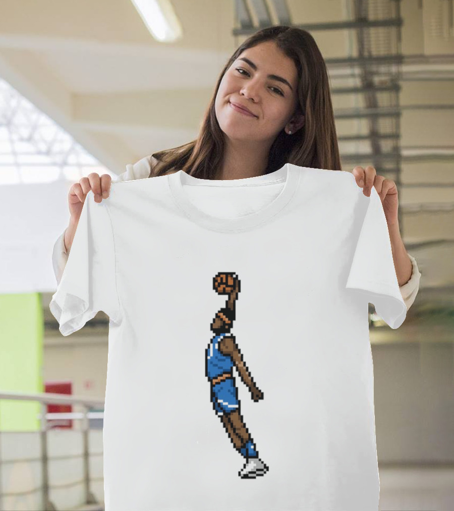 Mitchell Robinson Return Of The Mitch New York Knicks 8 Bit Retro Basketball Dunk T-Shirt