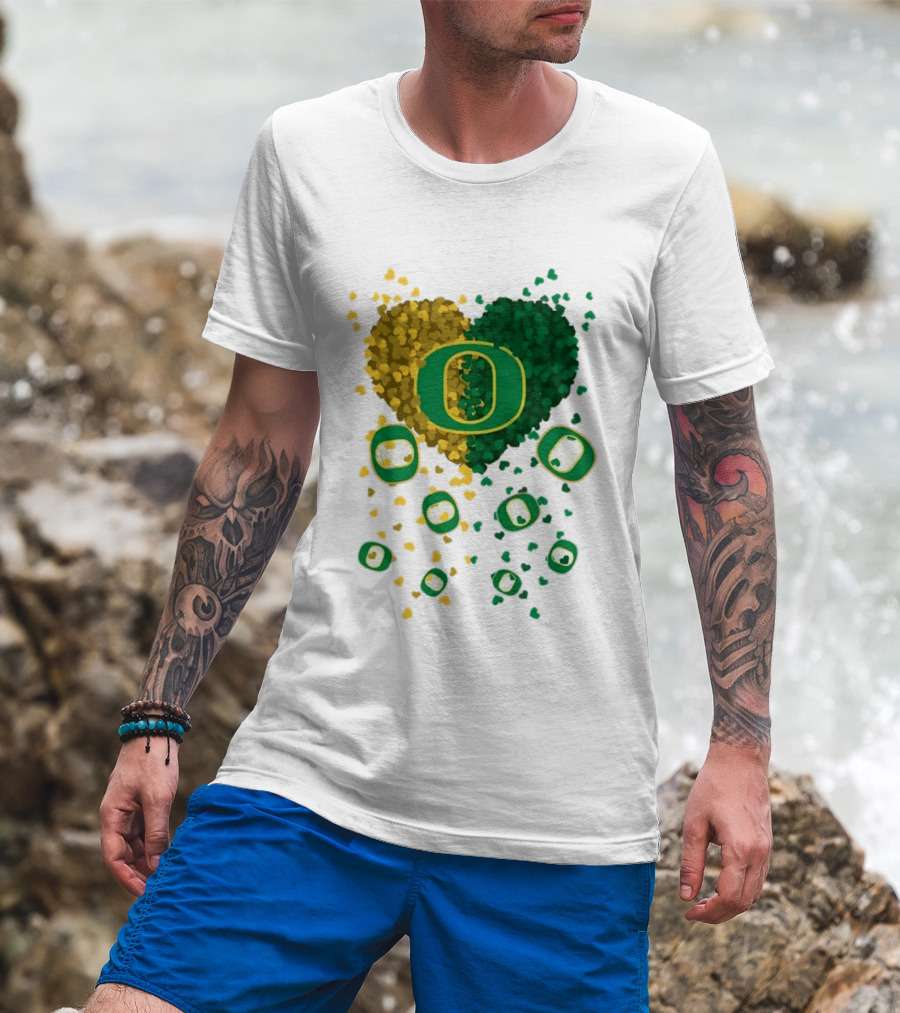 Oregon Ducks Football Heart 2026 T-Shirt