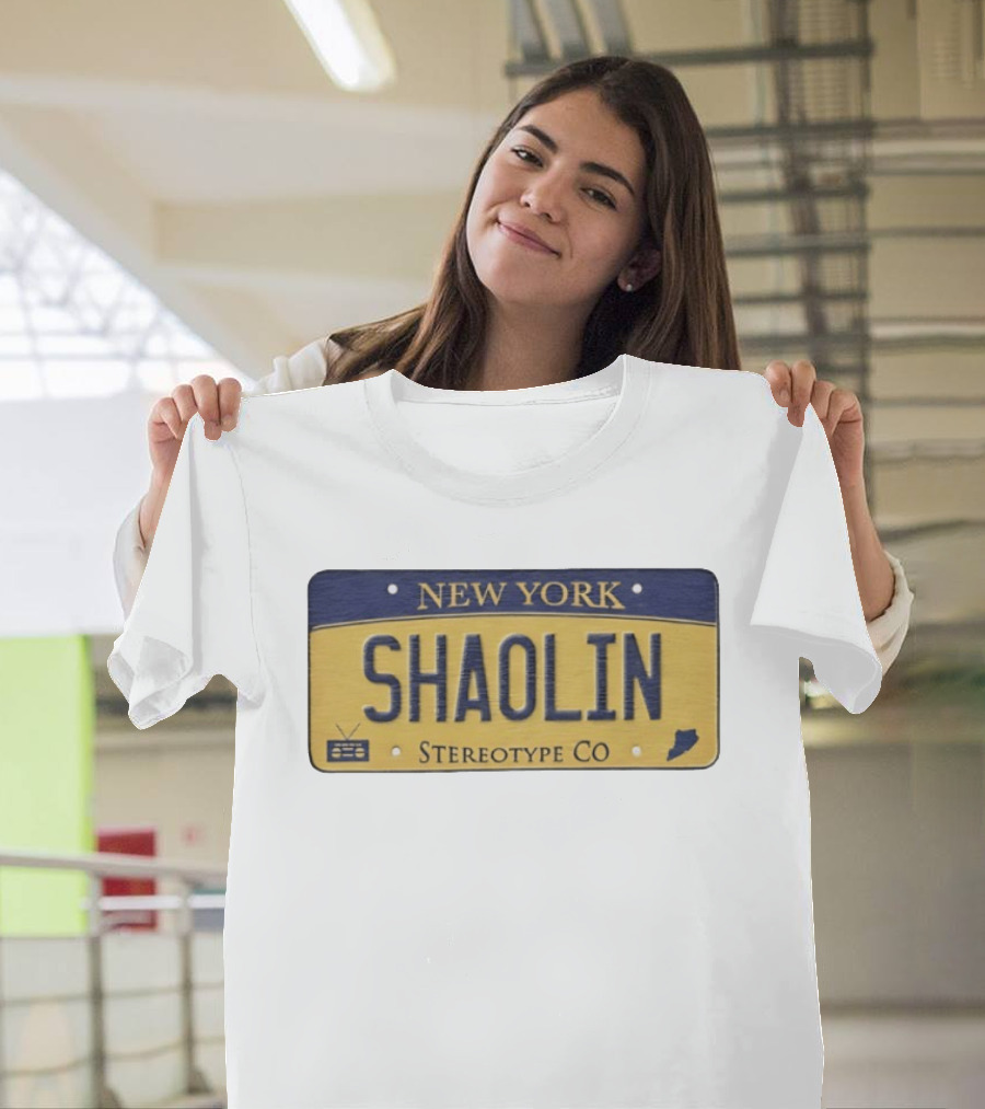 New York Shaolin Stereotype Co Staten Island License Plate T-Shirt