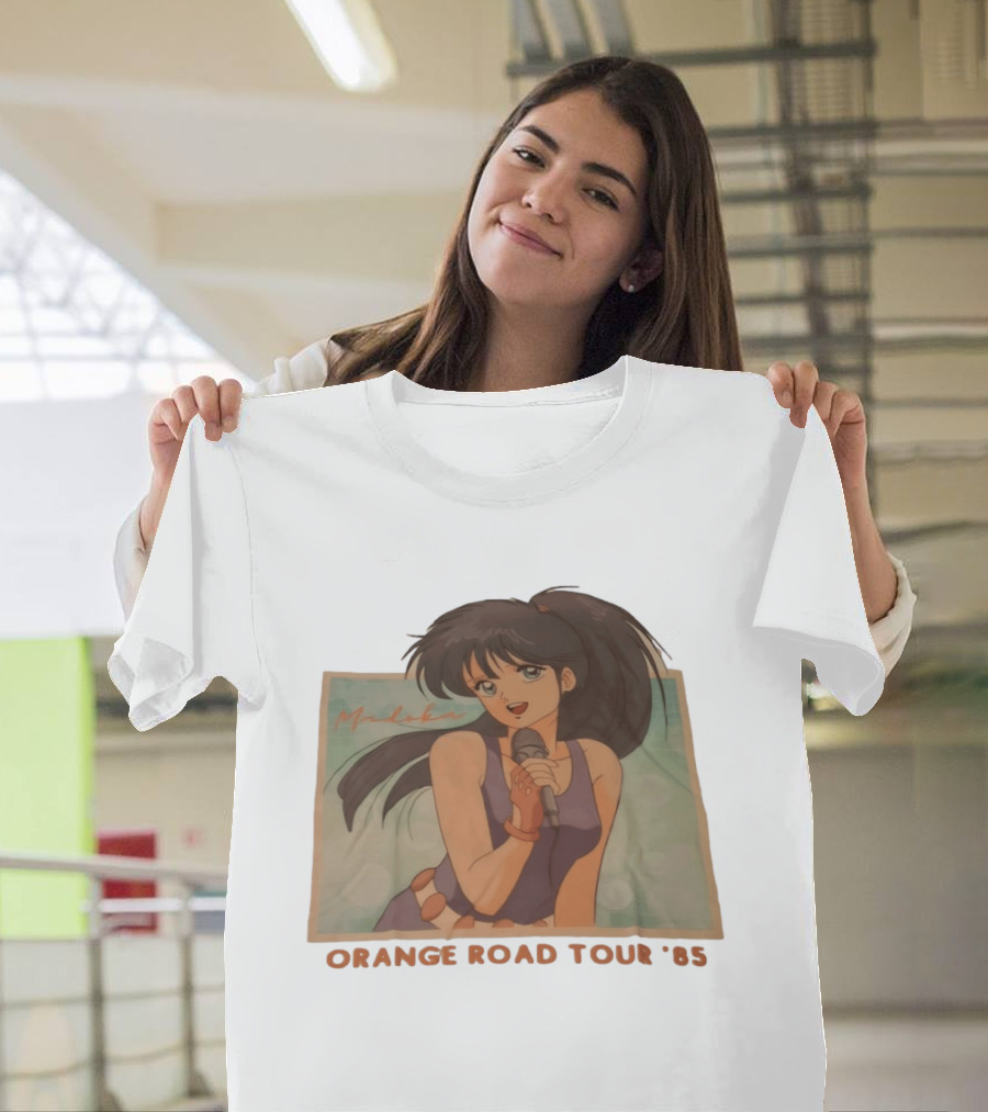 Madoka Ayukawa Orange Road Tour 1985 Anime Character Singing Mic T-Shirt