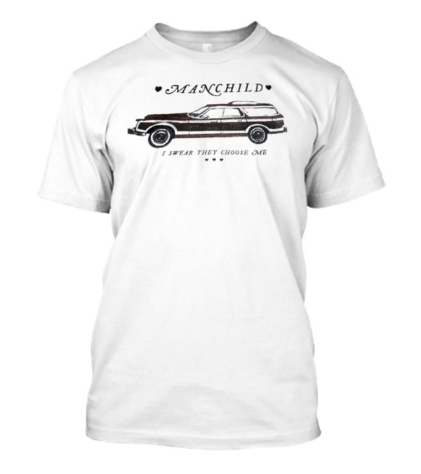 Manchild I Swear They Choose Me Vintage Station Wagon T-Shirt