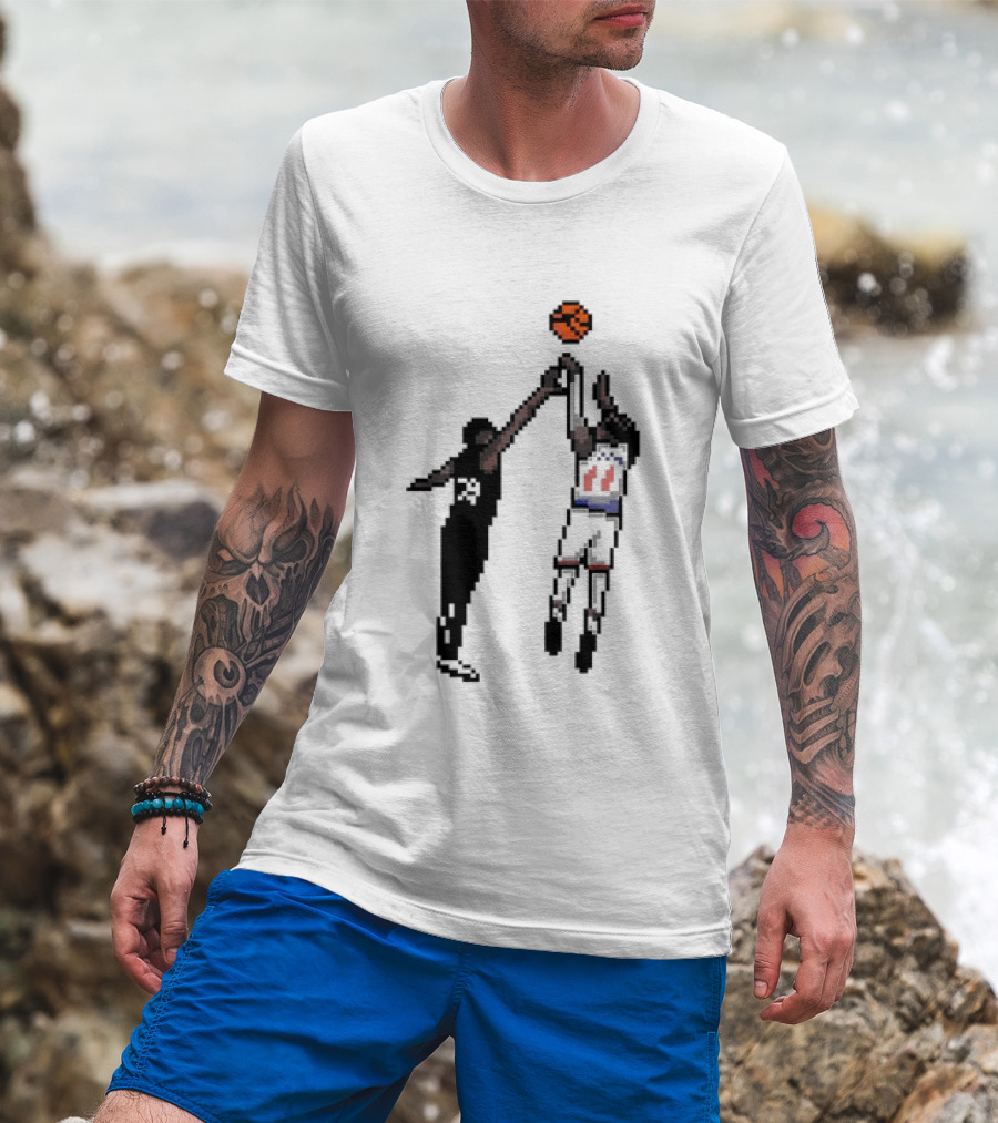 Jalen Brunson New York Knicks 8bit Basketball Action T-Shirt