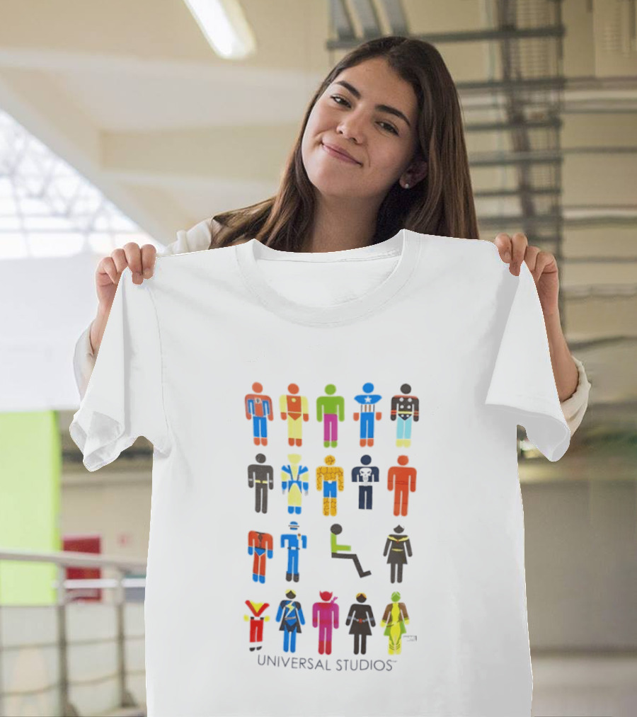 UNIVERSAL STUDIOS Marvel Super Heroes Iconic Characters T-Shirt