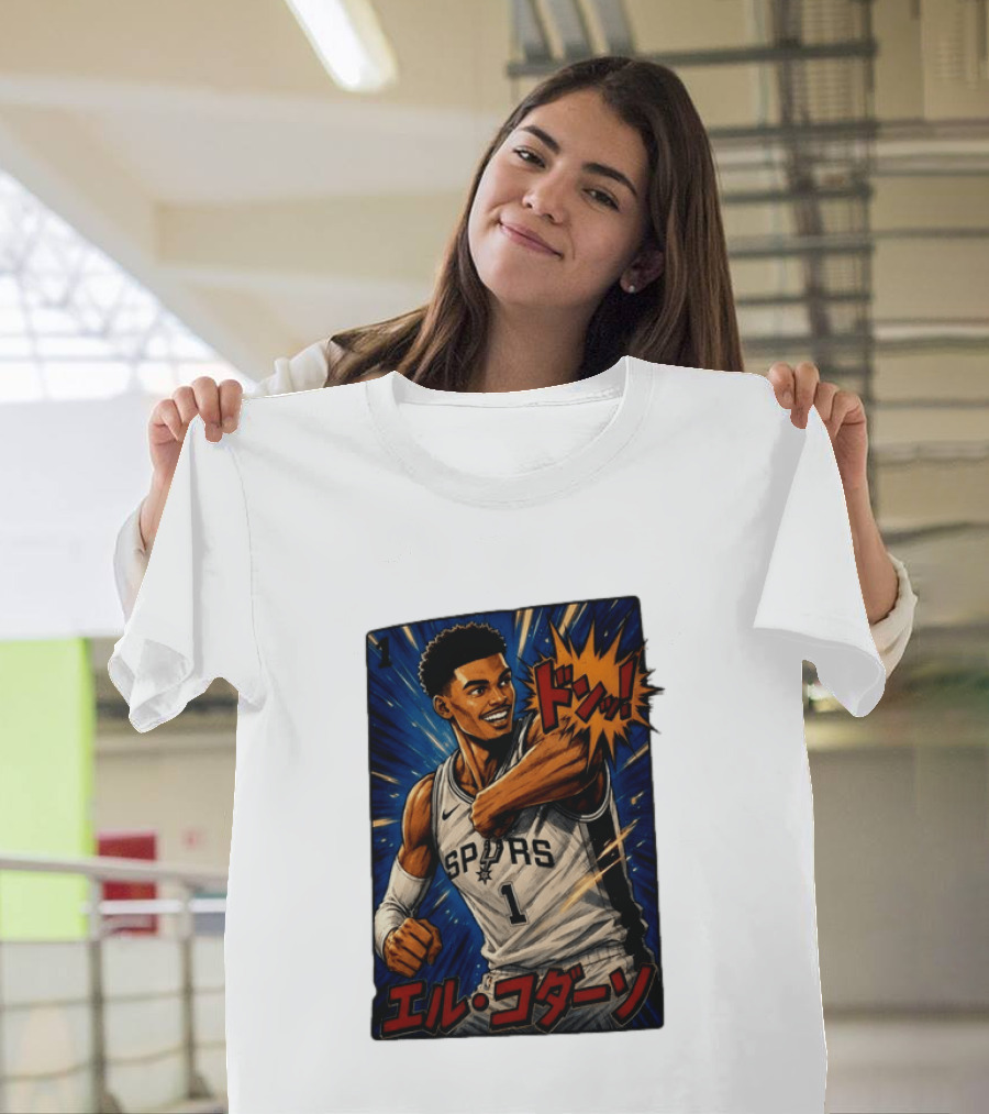 El Codazo Victor Wembanyama San Antonio Spurs Basketball Manga Style Japanese T-Shirt