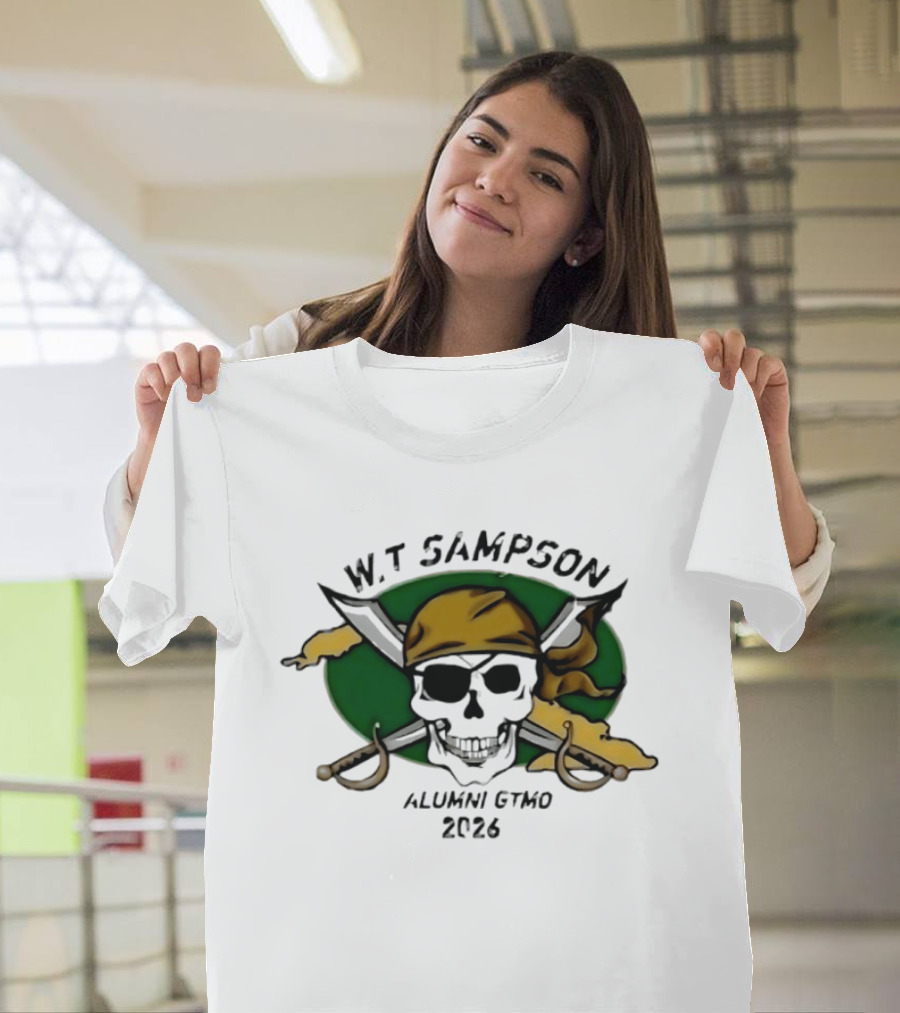W Sampson Alumni GTMO 2026 Skull Swords Bandana T-Shirt