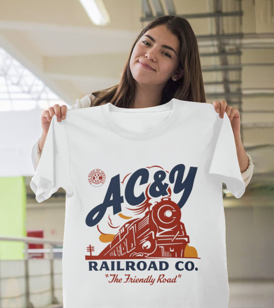 AC&Y Railroad Co. The Friendly Road Vintage Locomotive T-Shirt