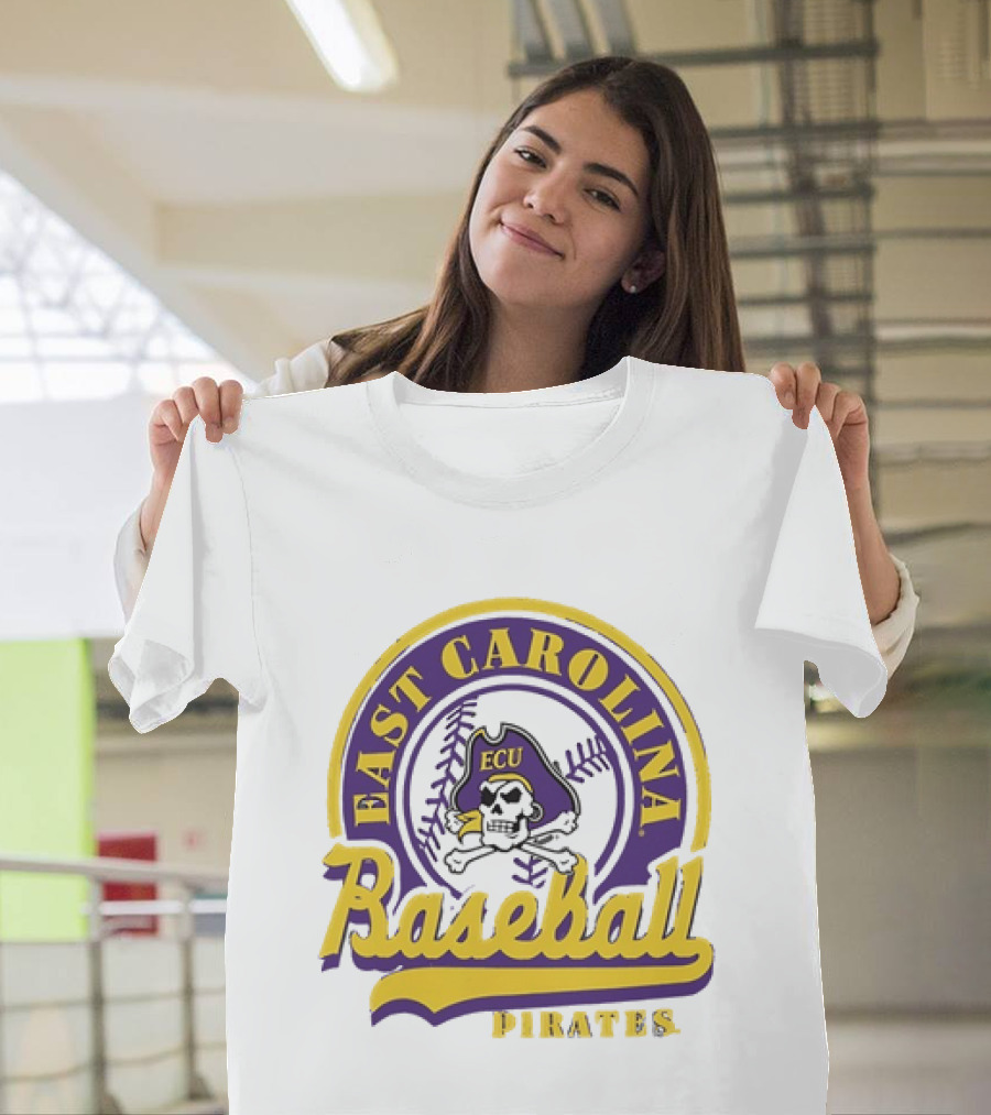 East Carolina Pirates ECU Baseball Skull T-Shirt