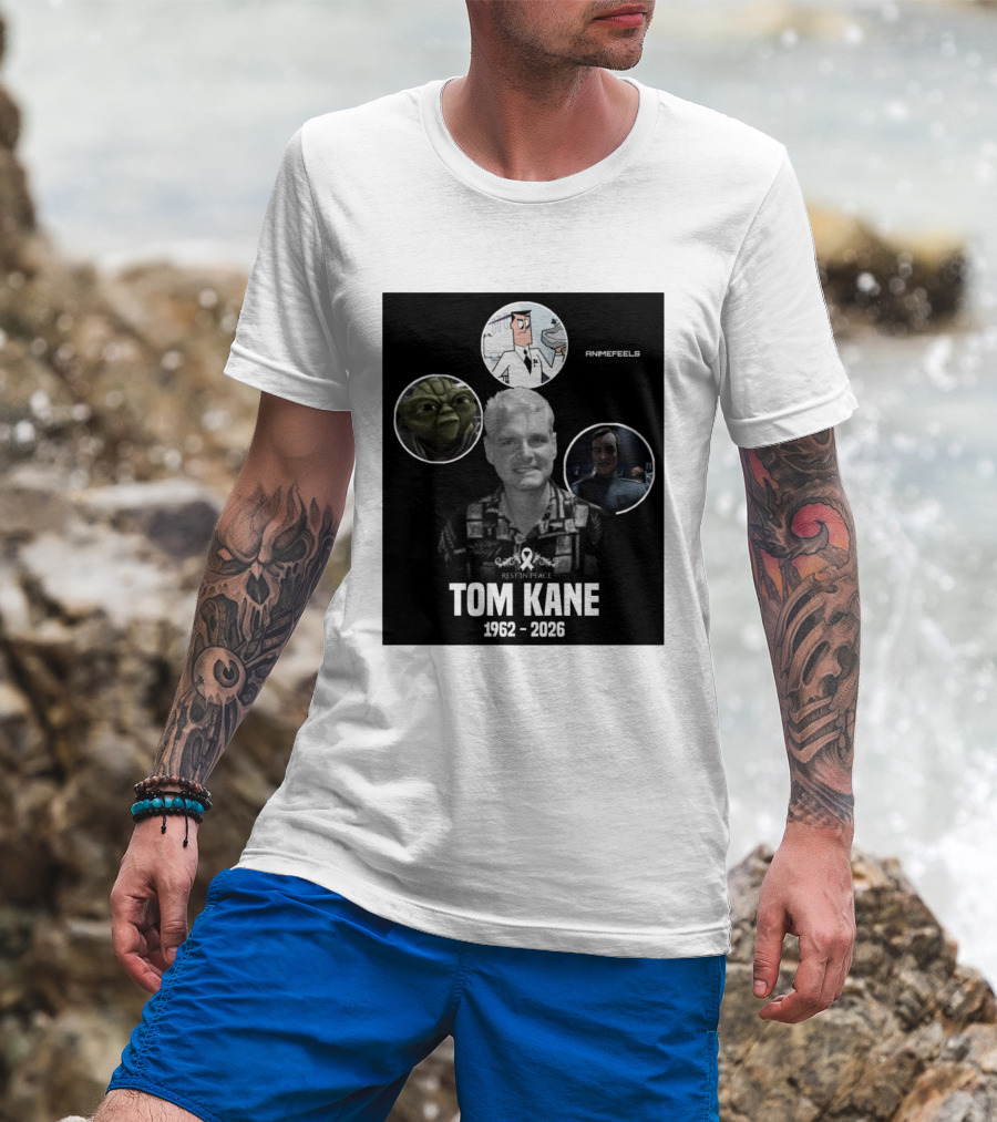 Rest In Peace Tom Kane 1962 2026 Animefeels Yoda T-Shirt
