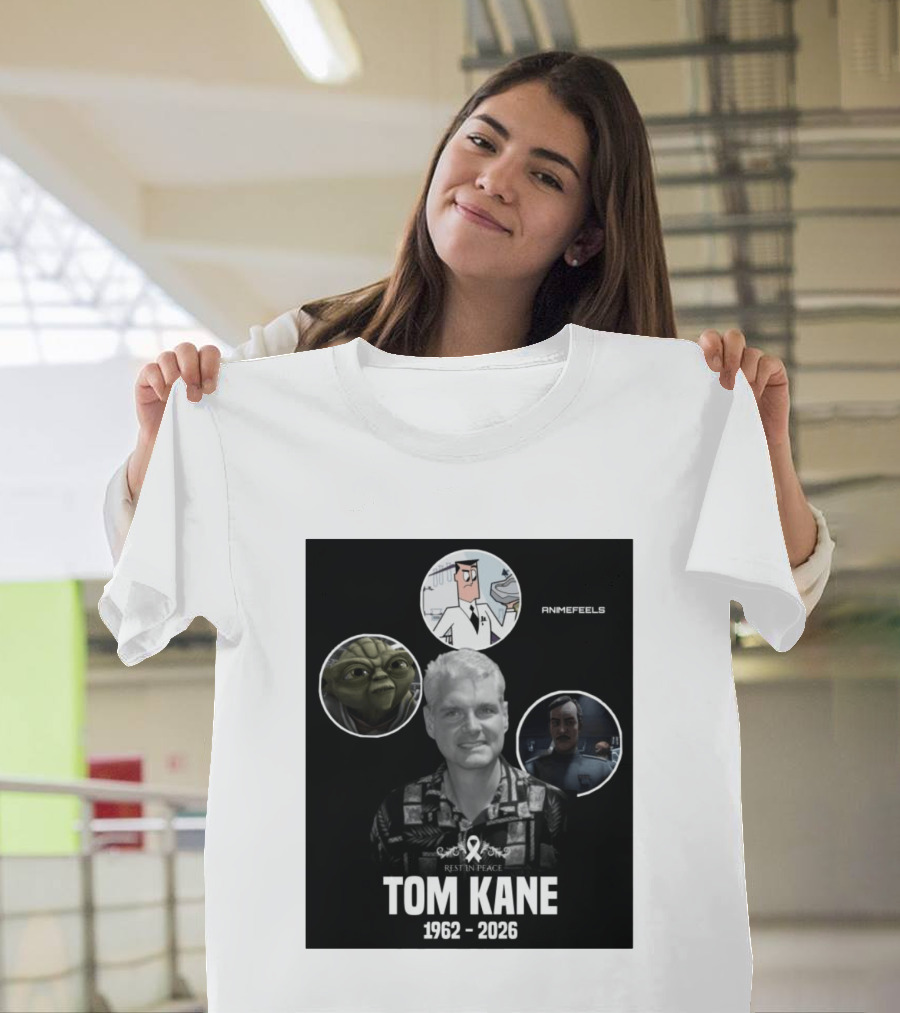 Rest In Peace Tom Kane 1962 2026 Animefeels Yoda T-Shirt