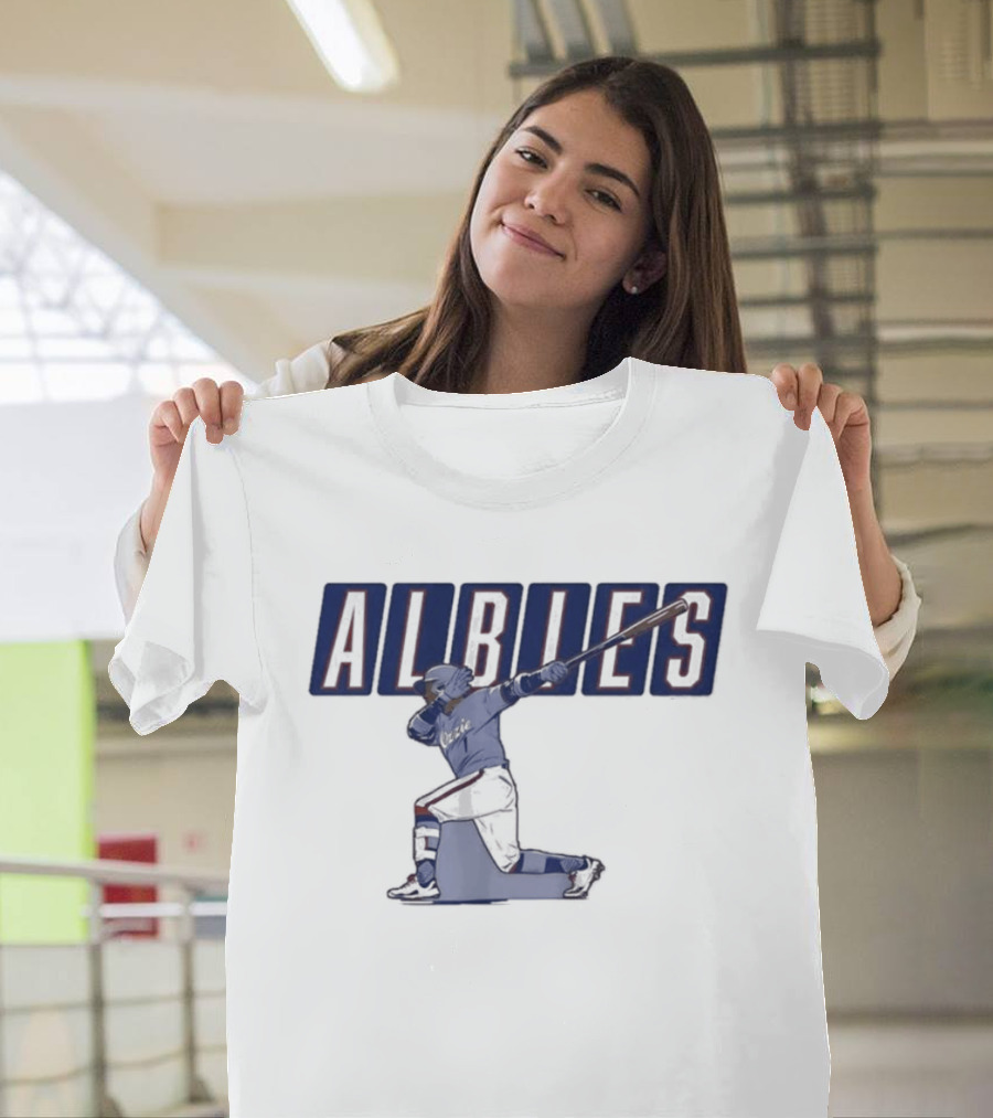 ALBIES ATLANTA Slugger Swing Baseball Player T-Shirt