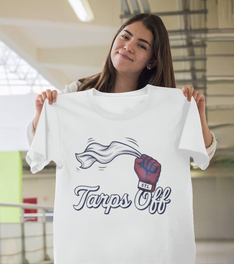 St Louis Cardinals Tarps Off Baseball Fist T-Shirt
